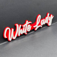 1pc White Lady 3D Emblem Custom Acrylic Fender & Tailgate Car, SUV & Truck Badge