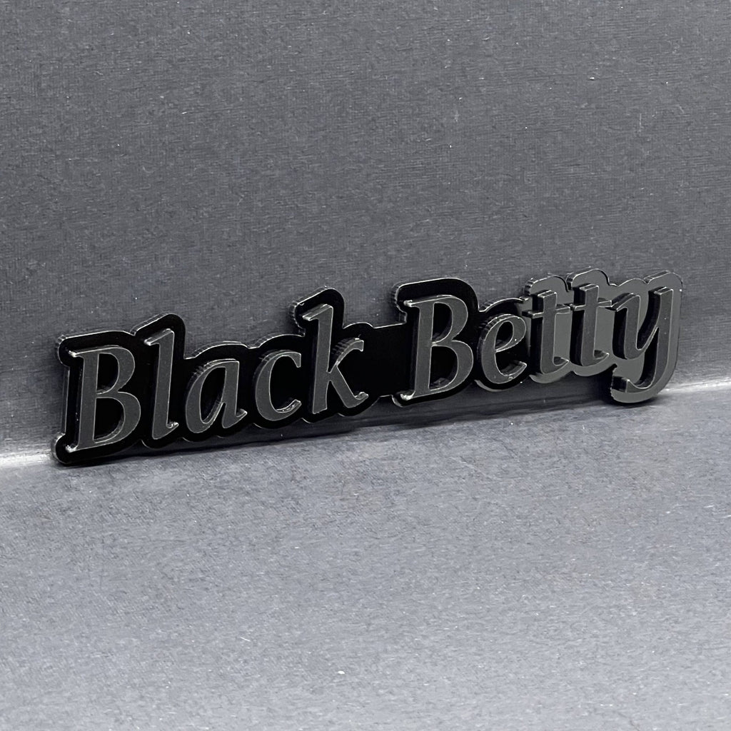 1pc Black Betty Multicolor 3D Car Emblem – Easy Install Fender & Trunk Decal