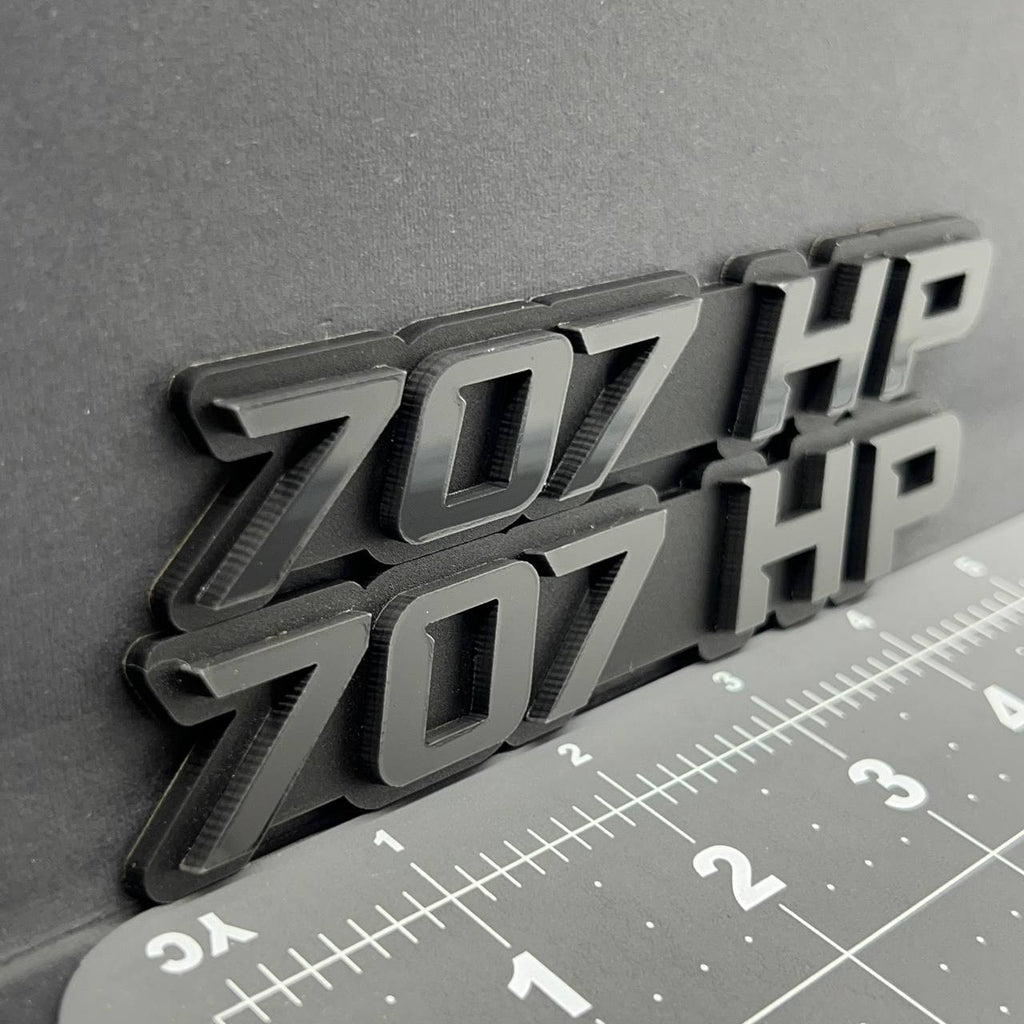 2PCS 707HP Emblems – 3D Acrylic Fender Engine Badge Pair for Car Truck SUV