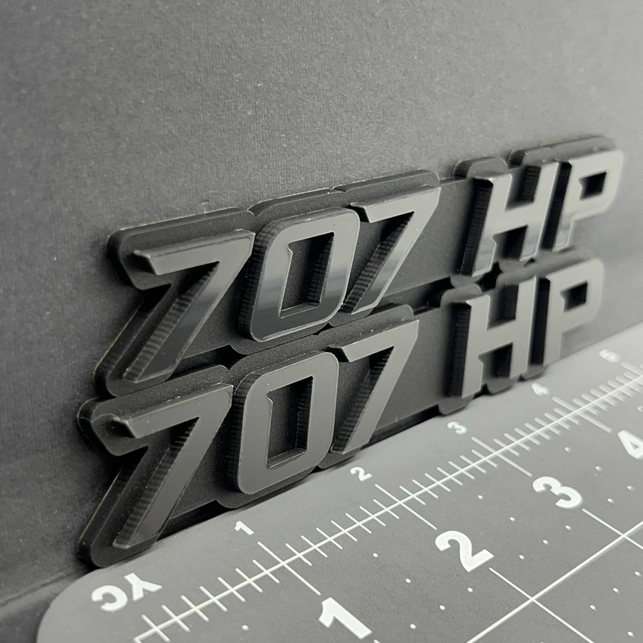 2PCS 707HP Emblems – 3D Acrylic Fender Engine Badge Pair for Car Truck SUV