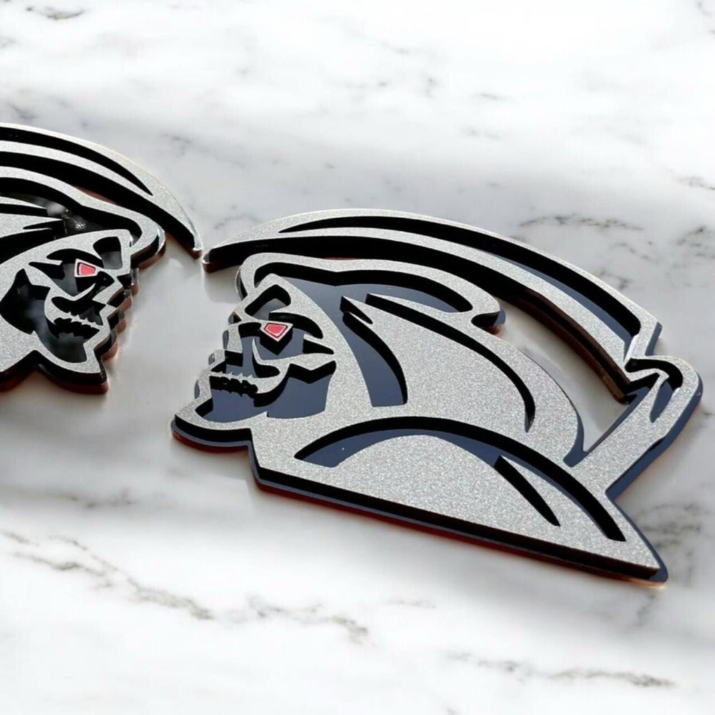 Red Eye Reaper Emblem Badge Set Matte Black Custom New