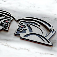 Red Eye Reaper Emblem Badge Set Matte Black Custom New