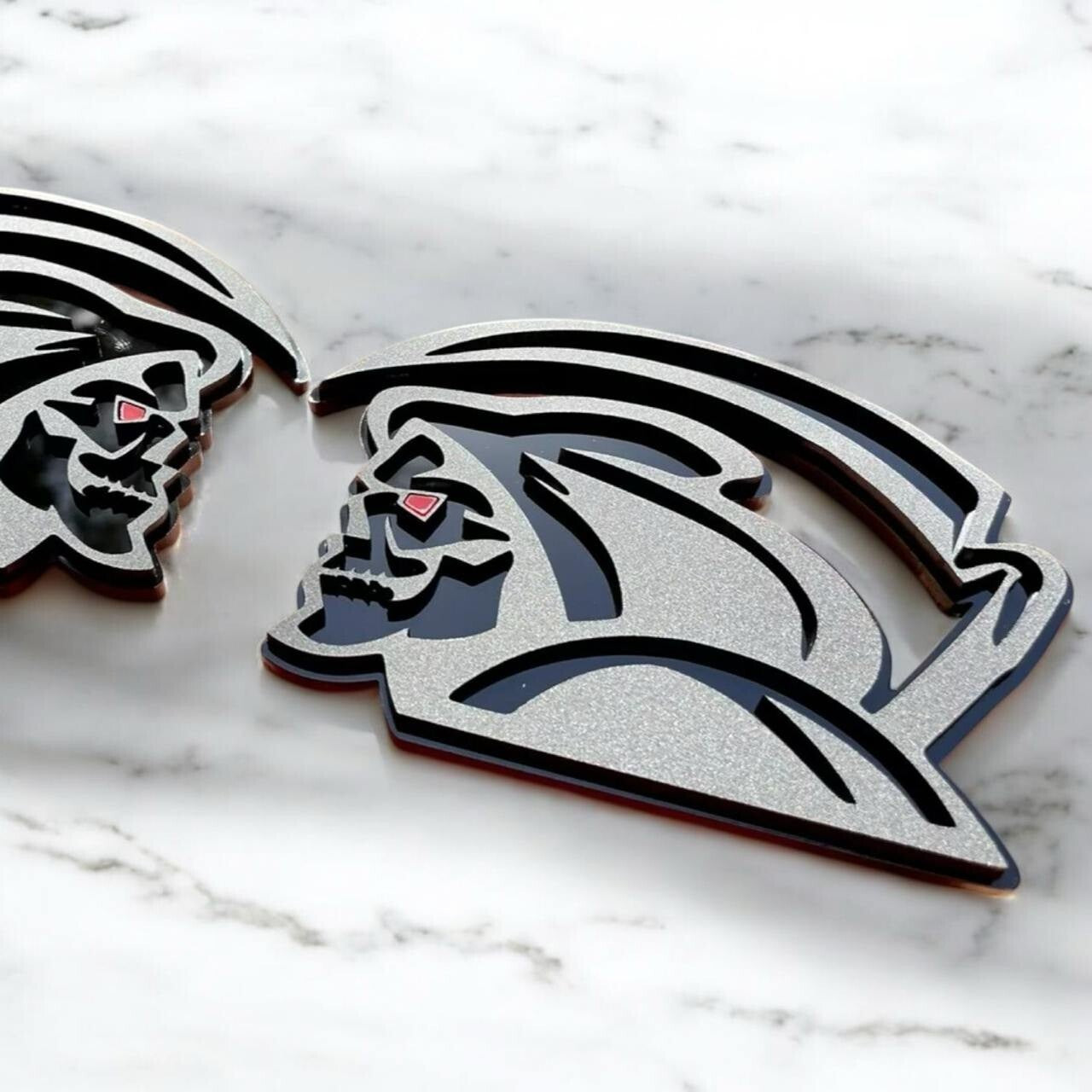 Red Eye Reaper Emblem Badge Set Matte Black Custom New