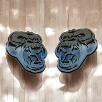 Gorilla Emblem Badges Car Truck (2 BADGES) Fender Angry Agressive
