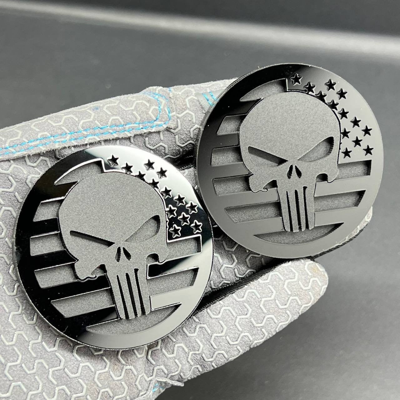 2PCS 18-24 WRANGLER GLADIATOR JL PUNISHER FENDER EMBLEM BADGE FENDER