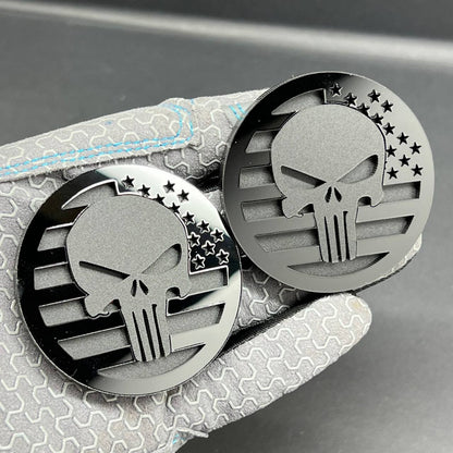 2PCS 18-24 WRANGLER GLADIATOR JL PUNISHER FENDER EMBLEM BADGE FENDER