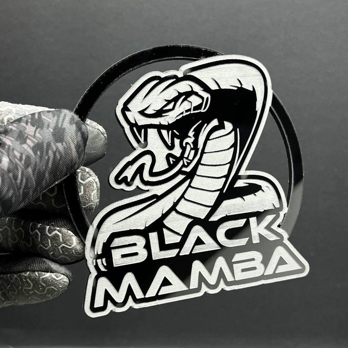 1pc Black Mamba Logo Emblem Rare 3D Acrylic Fender & Trunk Badge for Muscle Cars