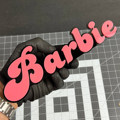 1pc BARBIE Multicolor 3D Acrylic Emblem – Custom Badge for Cars, SUVs & Trucks
