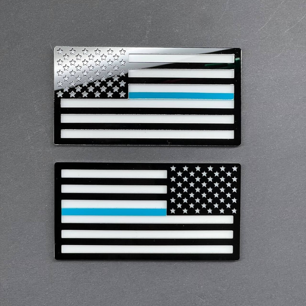 2pcs American Flag Emblem Decal Thin Blue line FENDER EMBLEM BADGE FENDER Flag