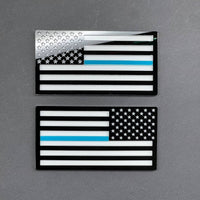 2pcs American Flag Emblem Decal Thin Blue line FENDER EMBLEM BADGE FENDER Flag