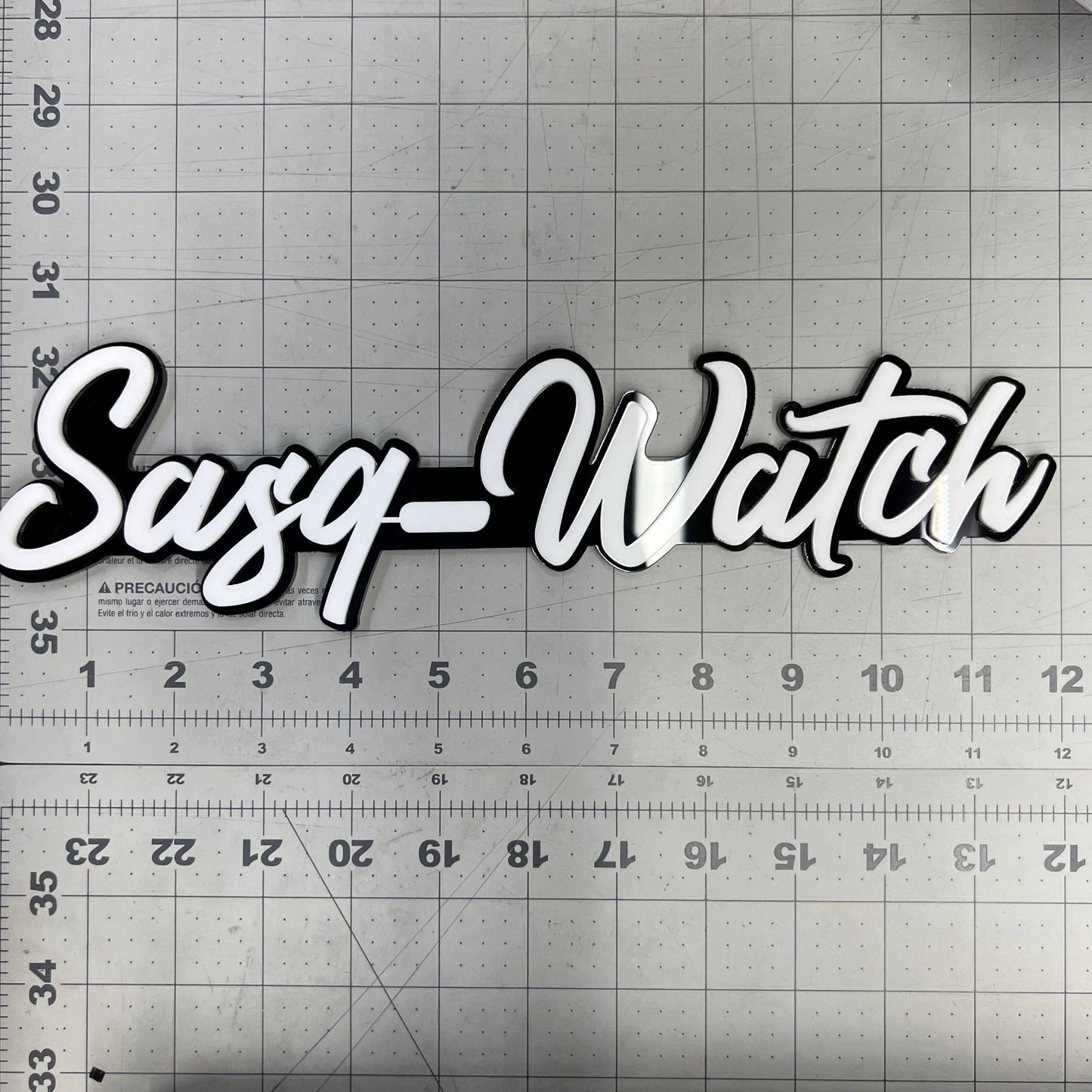 1PCS SASQ-WATCH Emblem – Custom 3D Multicolor Acrylic Car Exterior Badge