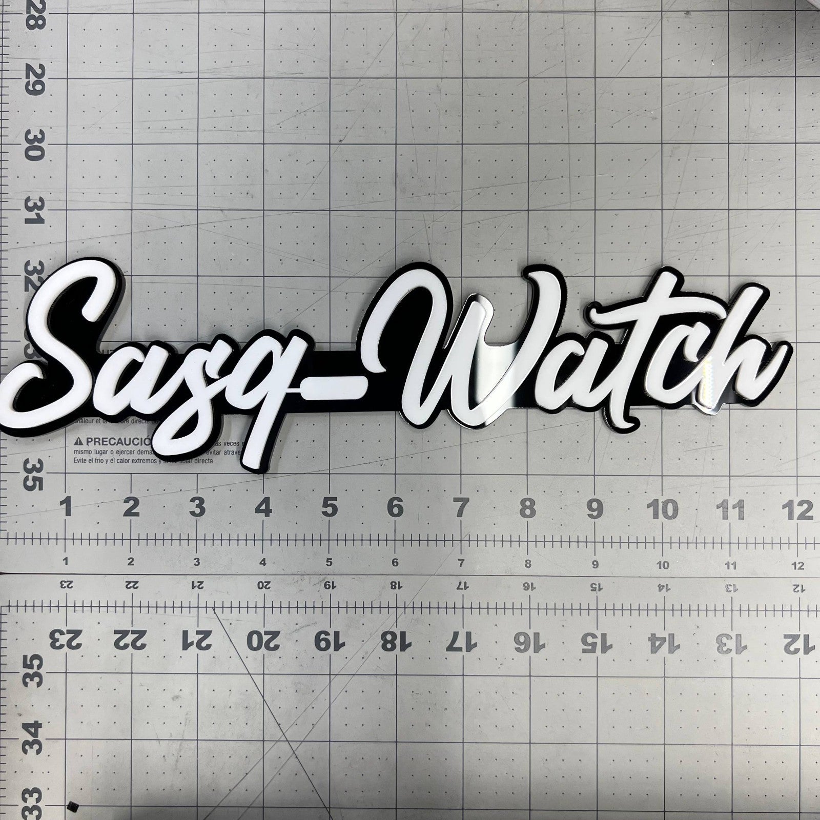 1PCS SASQ-WATCH Emblem – Custom 3D Multicolor Acrylic Car Exterior Badge