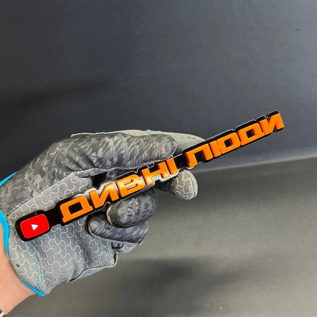 1pcs CUSTOM YOUTUBE USERNAME 3D Style Acrylic car emblem Multicolor