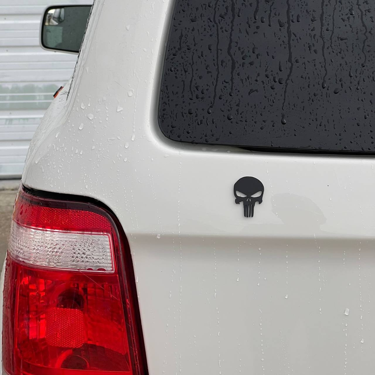 1pc PUNISHER Car Badge – 3D Multicolor Acrylic Fender & Trunk Emblem Decal