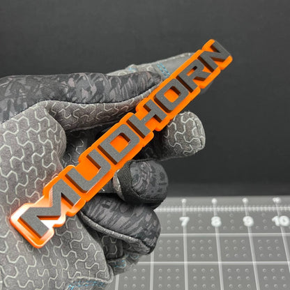 1PC MUDHORN Emblem – 3D Acrylic Tailgate Badge Decal for Car, Truck, SUV