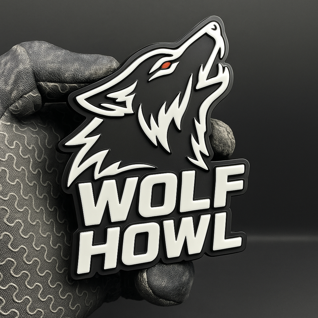 1pcs WOLF HOWL 3D Emblem Badge – Acrylic Car Fender & Trunk Decal