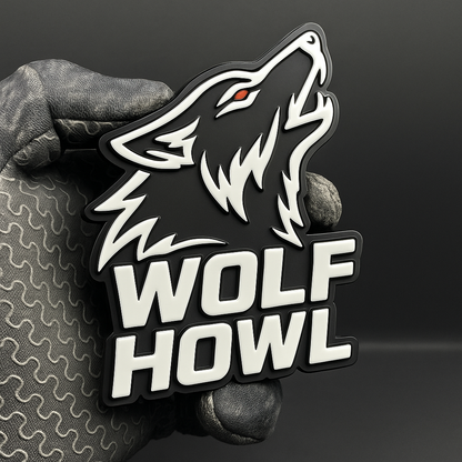 1pcs WOLF HOWL 3D Emblem Badge – Acrylic Car Fender & Trunk Decal