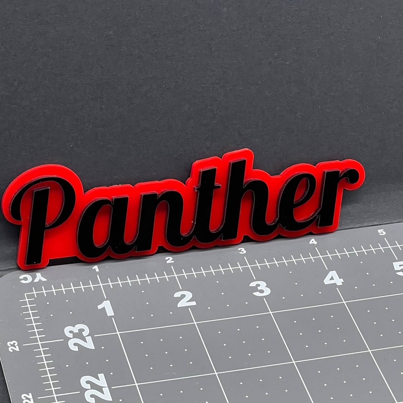 1PC PANTHER Emblem – 3D Acrylic Tailgate Badge Decal for Car, Truck, SUV