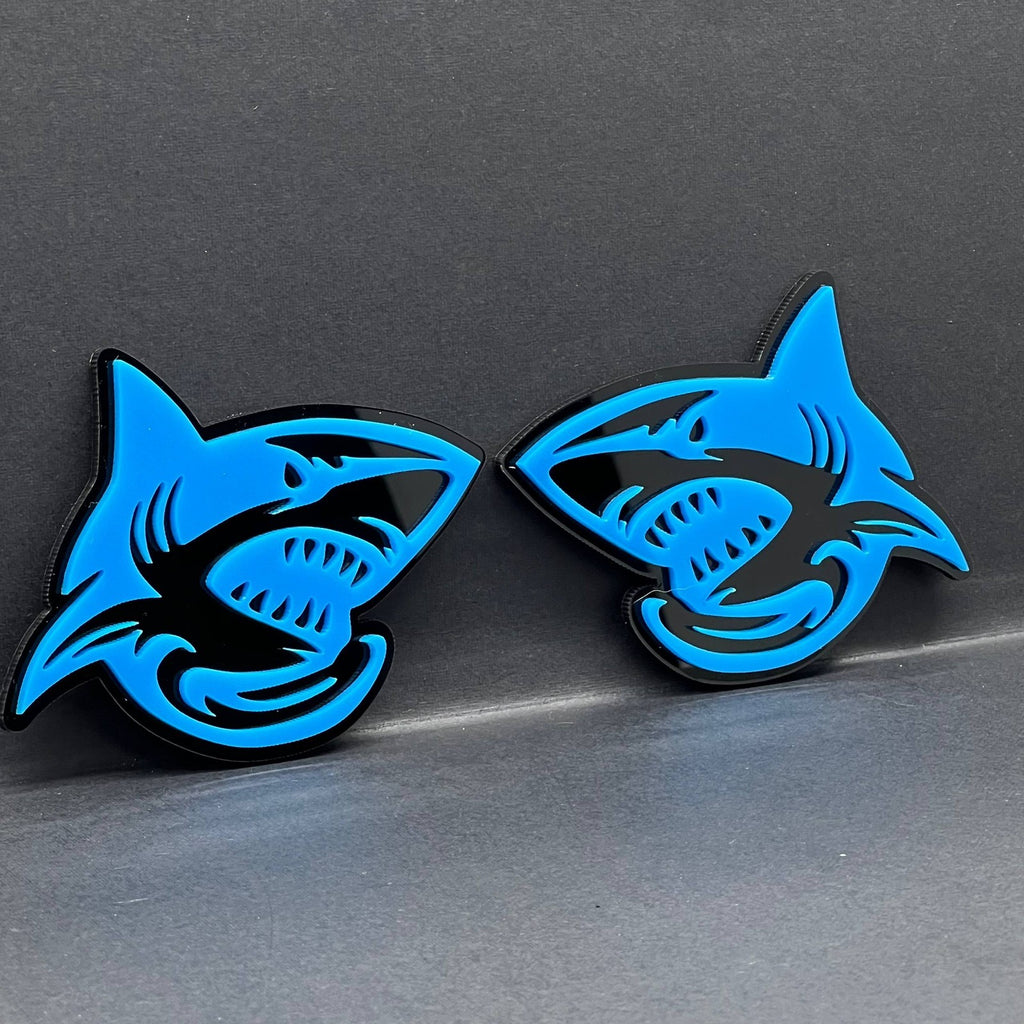 1pc SHARK 3D Emblem – Multicolor Acrylic Badge for Car Fender & Trunk