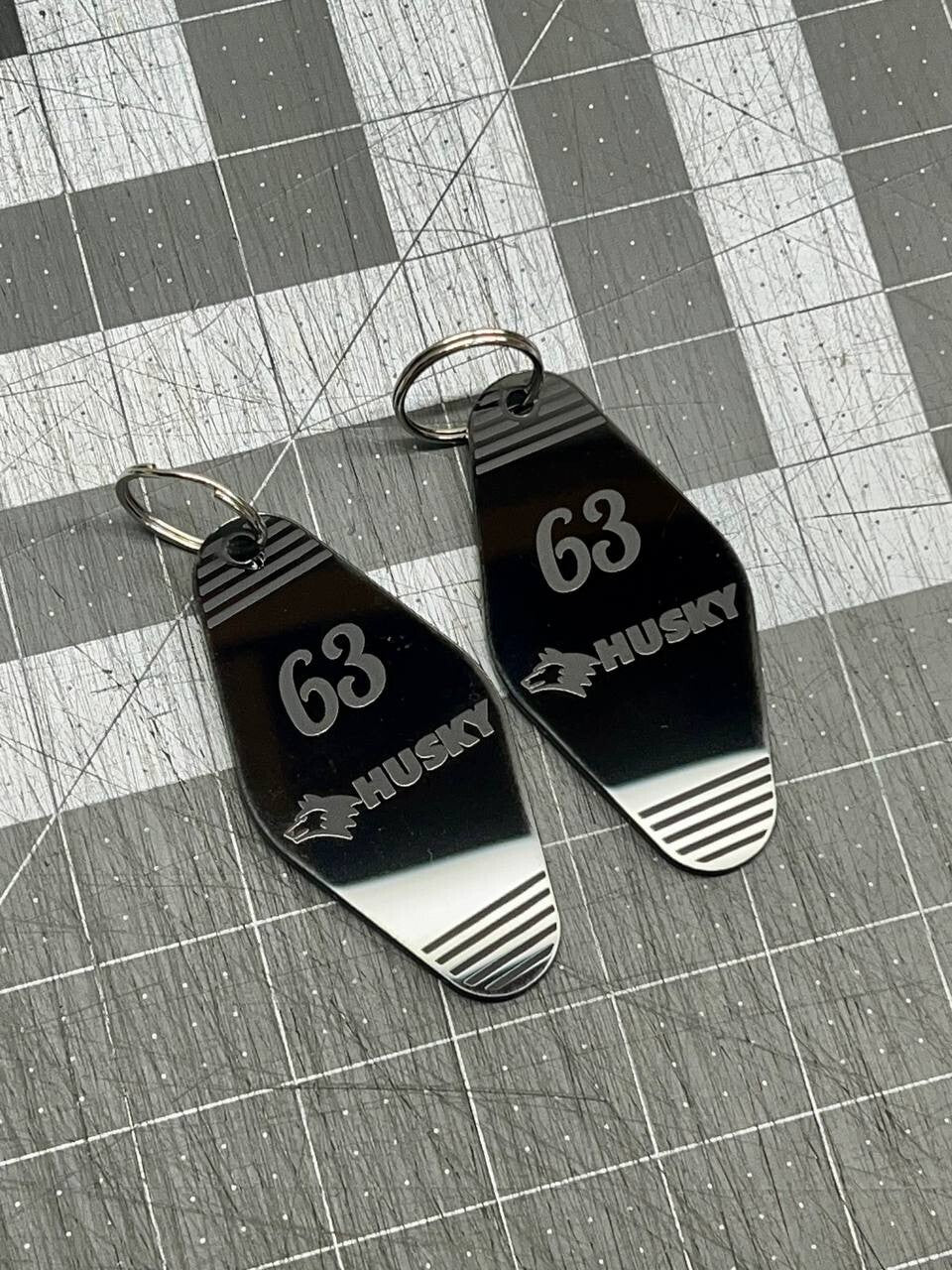 Personalized Black hotel key tag Keychain with your logo and room number