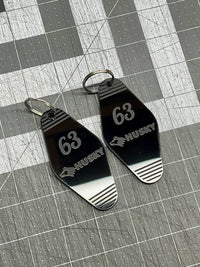 Personalized Black hotel key tag Keychain with your logo and room number