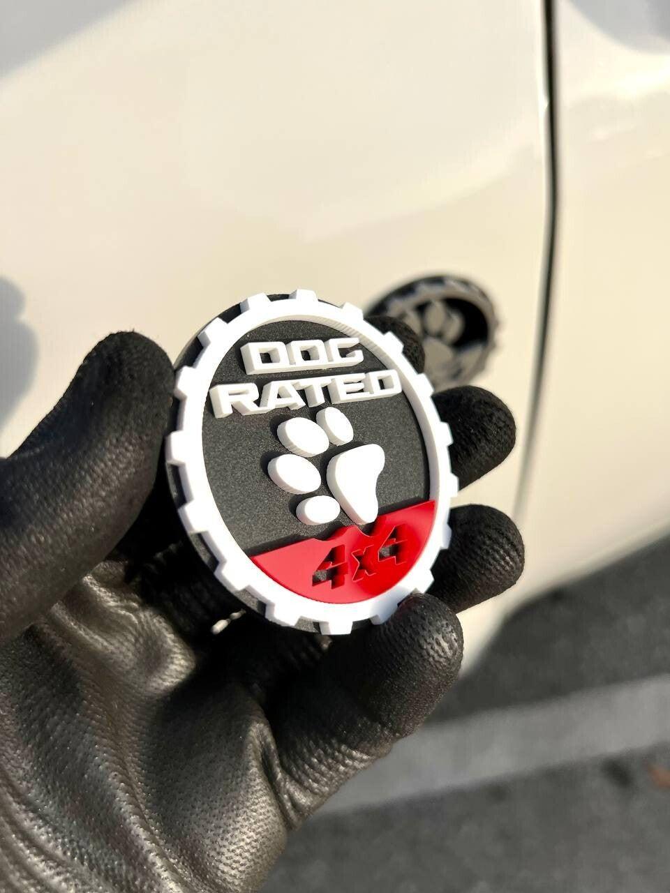 2PCS Jeep Wrangler 392 Fender DOG RATED 4x4 Trail Rated Emblem