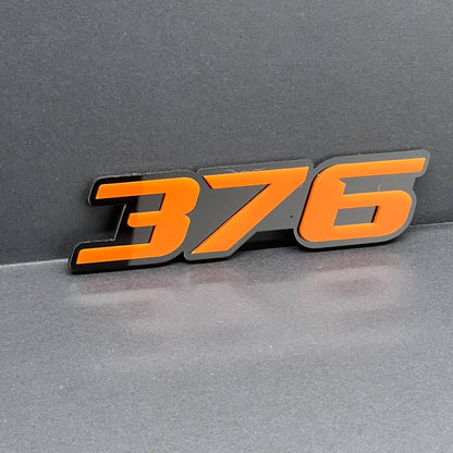 2x Orange Black 376 Hemi Emblems 376 Side Fender Badge 3D for 376 Emblem