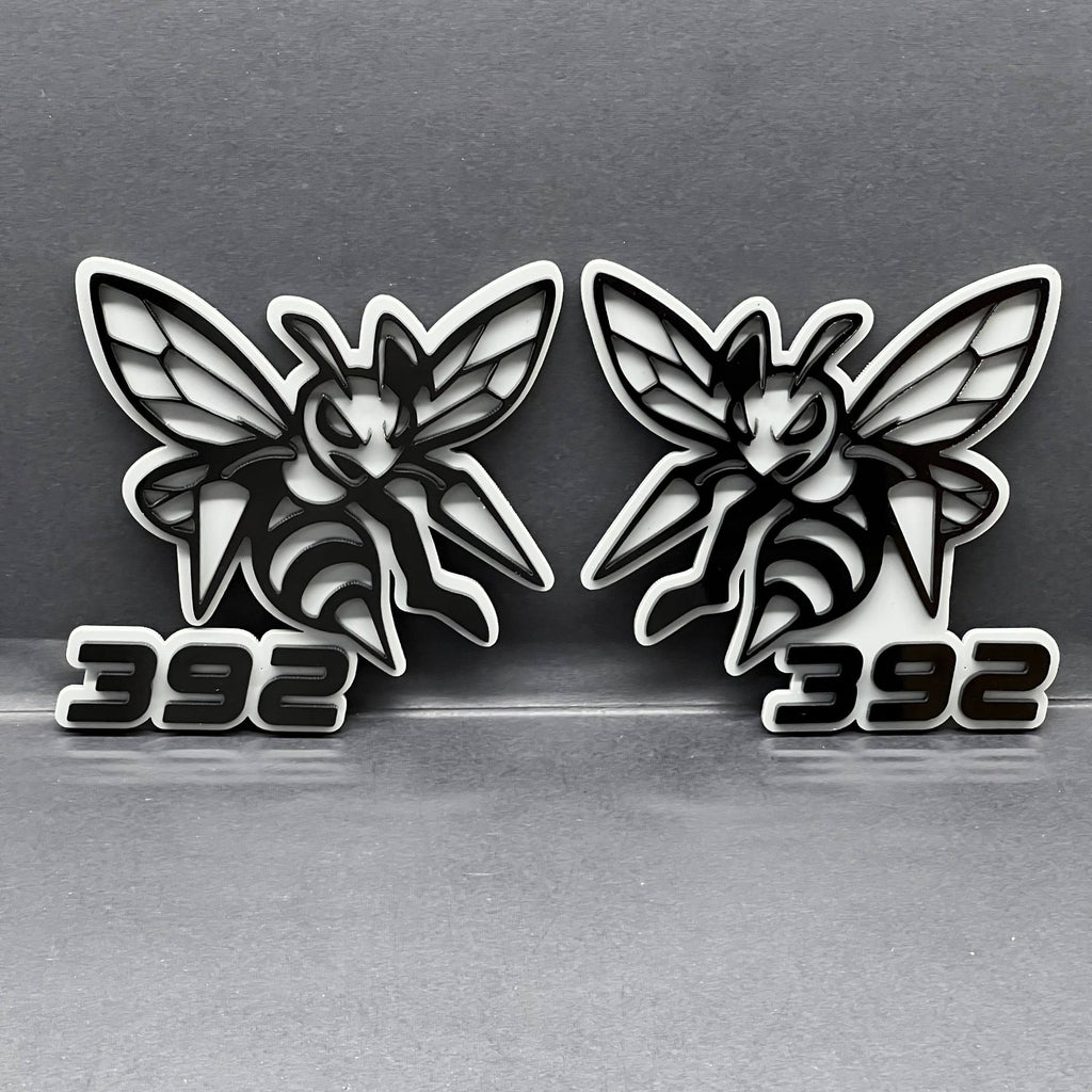 2PCS 392 Hornet Badges – Aggressive Bee 3D Acrylic Car & Truck Fender Emblems