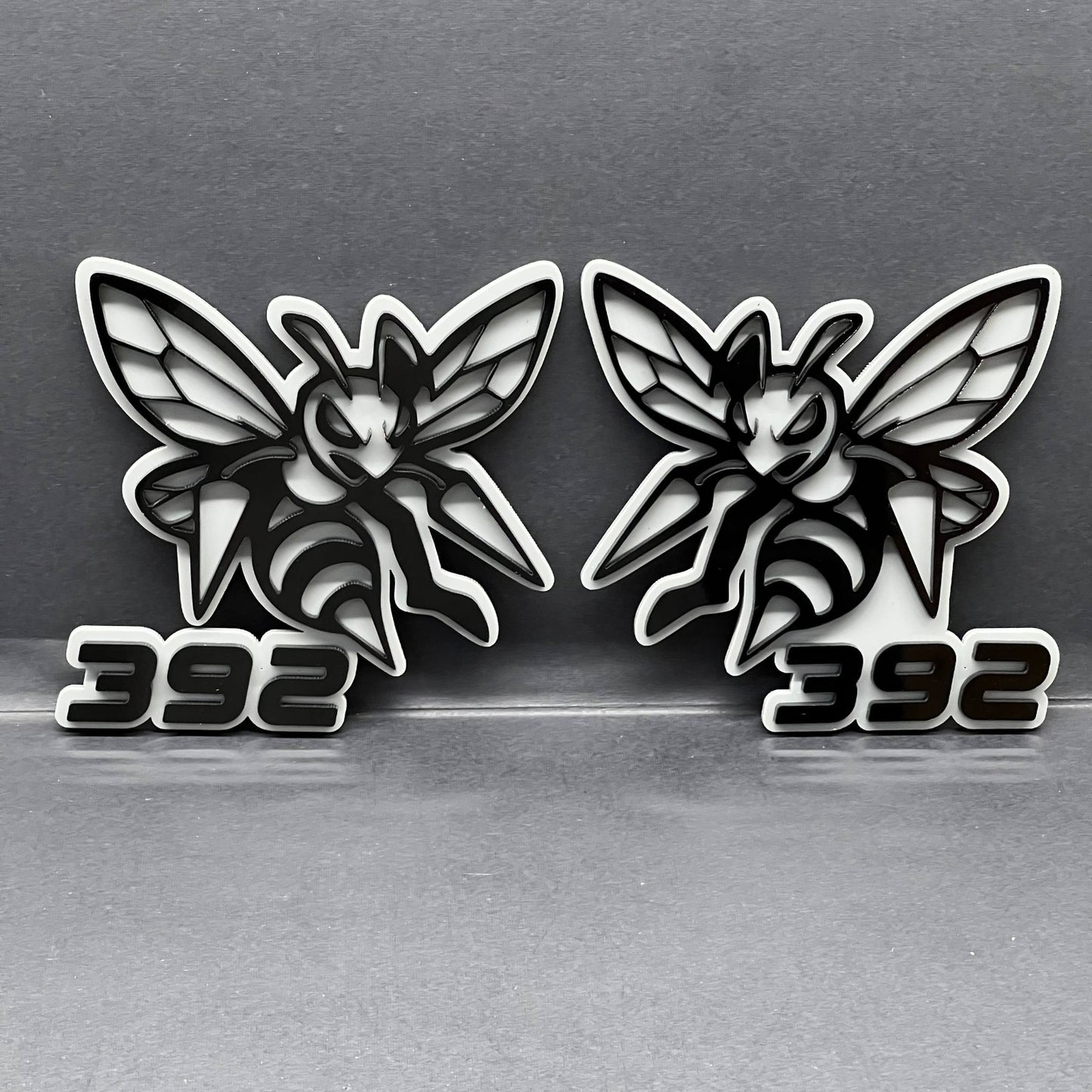 2PCS 392 Hornet Badges – Aggressive Bee 3D Acrylic Car & Truck Fender Emblems