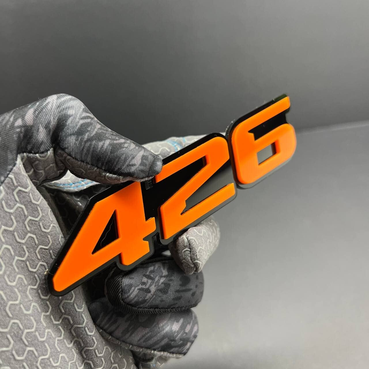 2x Orange Black 426 Hemi Emblems 426 Side Fender Badge 3D for 426 Emblem