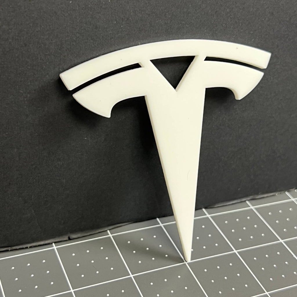 2PCS Tesla Emblems – Custom 3D Multicolor Acrylic Fender & Trunk Badges