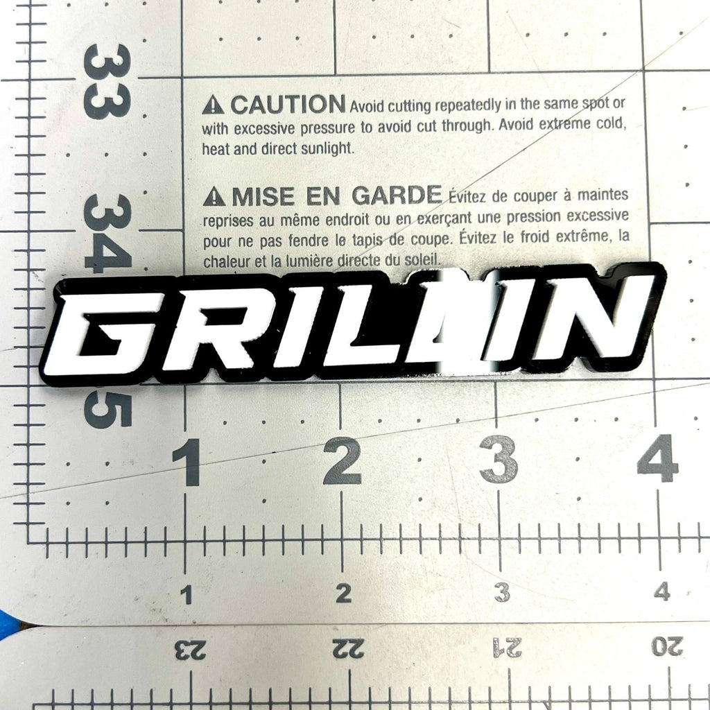 1PC GRILLIN Badge – 3D Multicolor Acrylic Car Truck SUV Fender & Tailgate Emblem