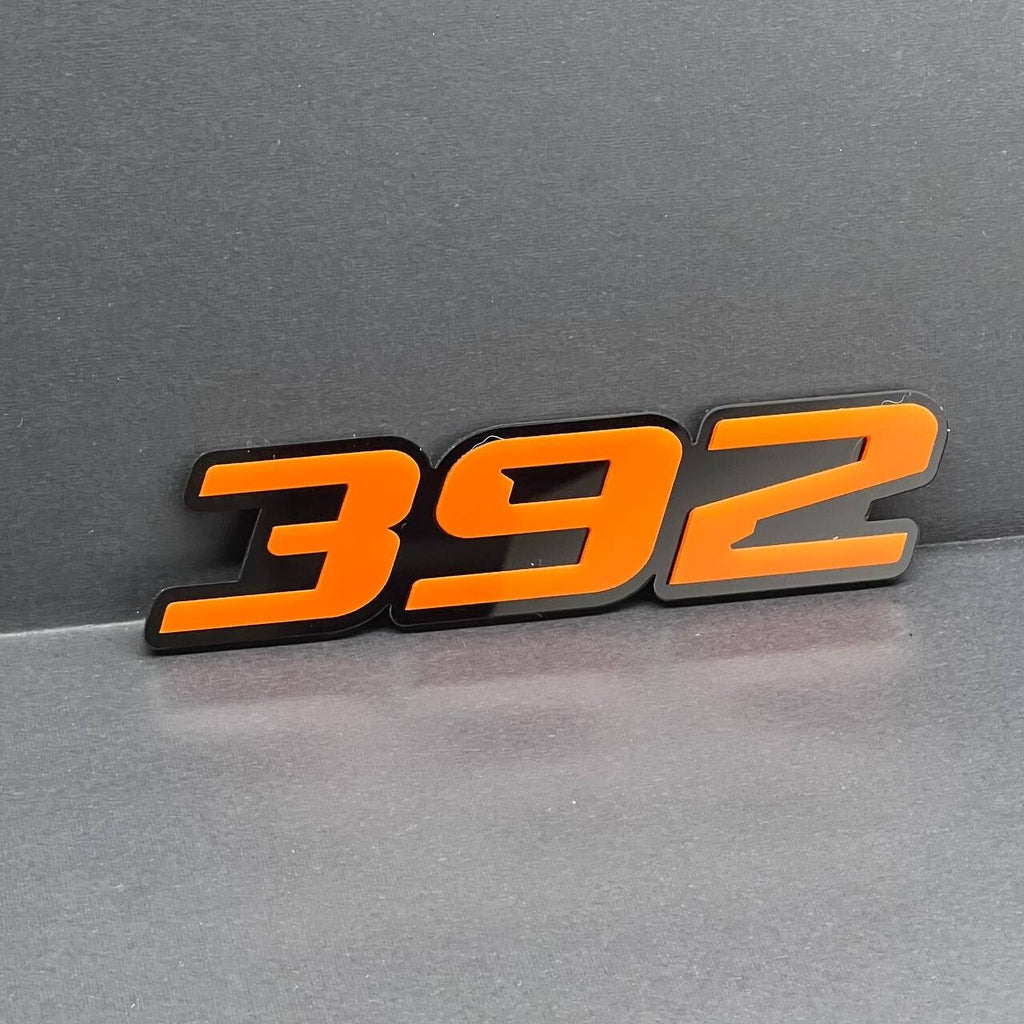 2x Orange Black 392 Hemi Emblems 392 Side Fender Badge 3D for 392 Emblem