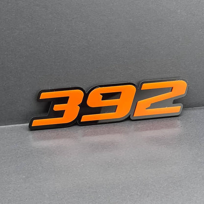 2x Orange Black 392 Hemi Emblems 392 Side Fender Badge 3D for 392 Emblem