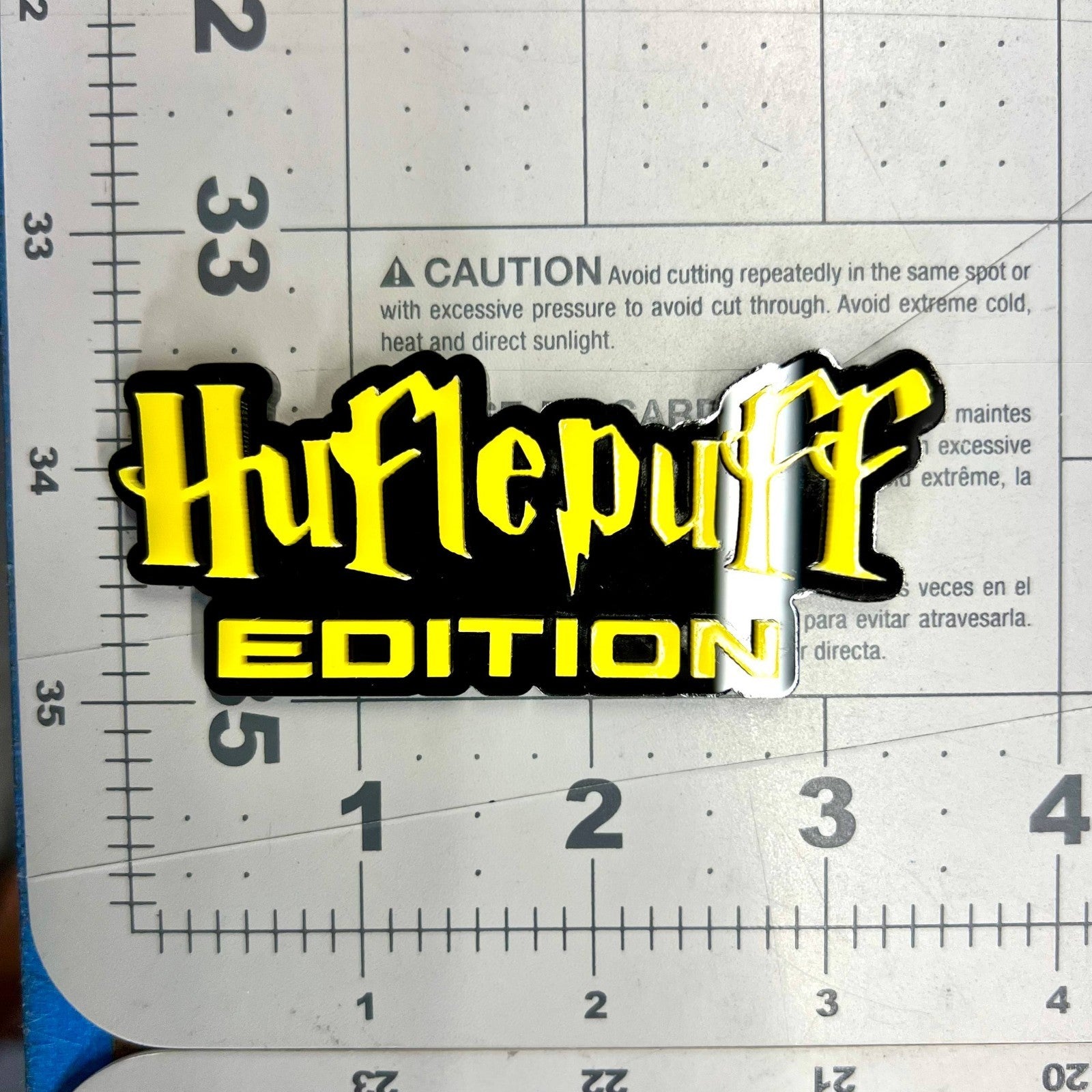 1pc Hufflepuff Edition 3D Emblem – Multicolor Car Badge Decal for Custom Look