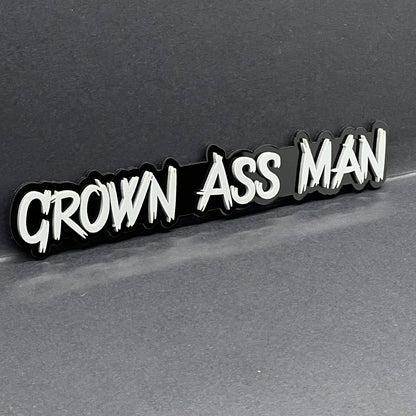 1PC GROWN ASS MAN Logo Emblem – Multicolor Acrylic Fender & Tailgate Badge