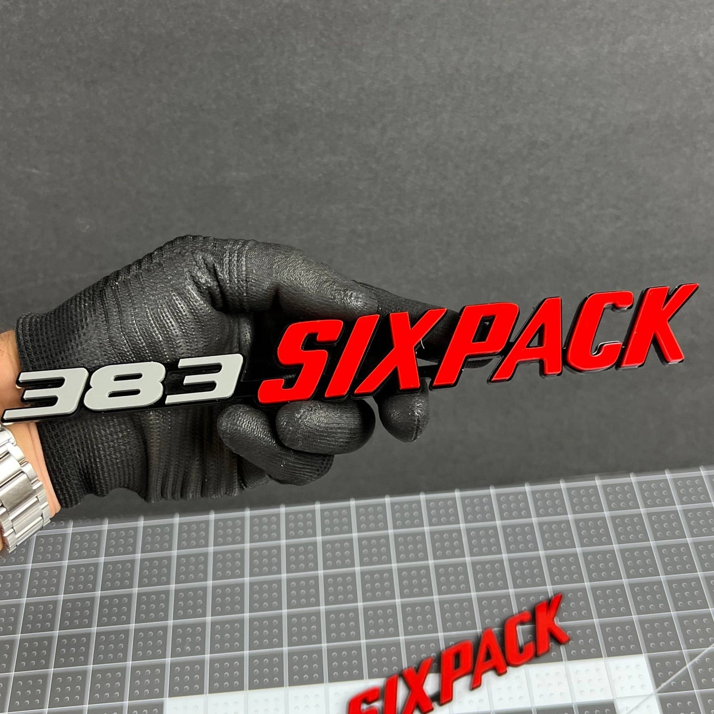 2PCS 383 SIX PACK Side Emblems – Muscle Car Multicolor Fender Badges