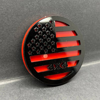 1pc 4x4 Multicolor American Flag Emblem Easy Install 3D Acrylic Car Fender Badge