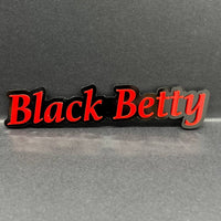 1PC Black Betty Emblem – 3D Multicolor Acrylic Fender & Trunk Car Badge Decal