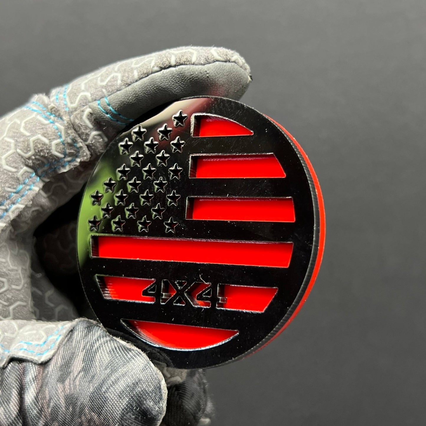 1pc 4x4 Multicolor American Flag Emblem Easy Install 3D Acrylic Car Fender Badge