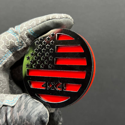 1pc 4x4 Multicolor American Flag Emblem Easy Install 3D Acrylic Car Fender Badge