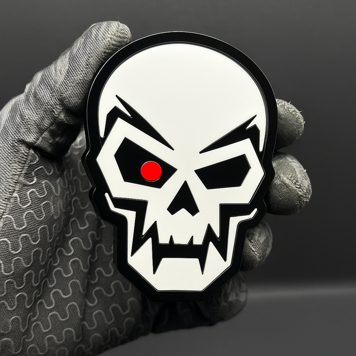 1PC SKULL Emblem Badges – 3D Exterior Fender Decals for Cars