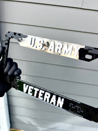 Veteran U.S. Army Black License Plate Frame Cover, Frame, car frame