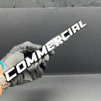 1PC COMMERCIAL Emblem – Durable 3D Multicolor Acrylic Car & Truck Badge