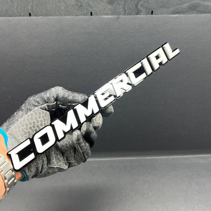1PC COMMERCIAL Emblem – Durable 3D Multicolor Acrylic Car & Truck Badge