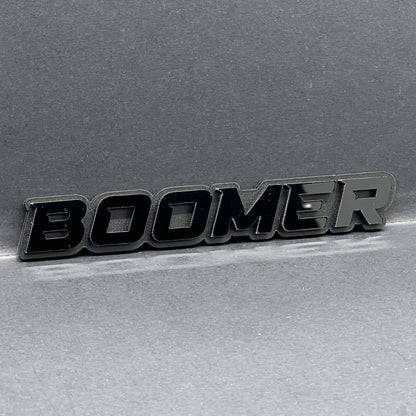 1PC BOOMER Badge – Custom 3D Multicolor Acrylic Car Fender & Trunk Sticker Decal