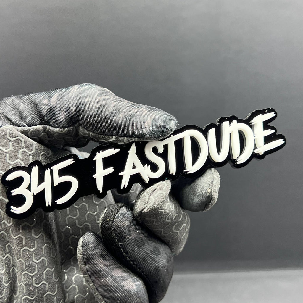 1PCS 345 FASTDUDE Emblems – Custom 3D Acrylic Engine Fender & Trunk Badges