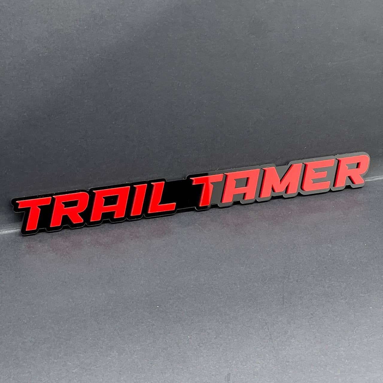 1PC TRAIL TAMER Emblem – Acrylic Tailgate or Fender Badge for Car, SUV, Truck