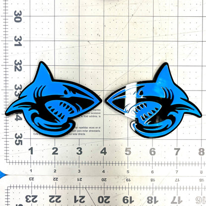 1pc SHARK 3D Emblem – Multicolor Acrylic Badge for Car Fender & Trunk