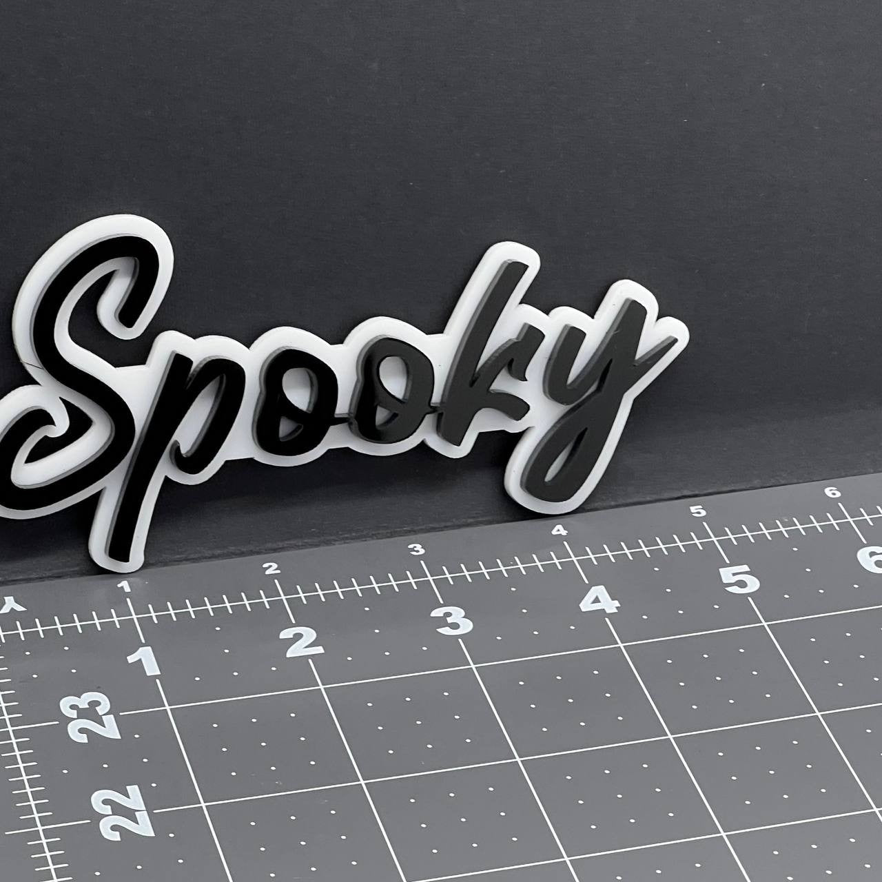 1PC Spooky Emblem – 3D Acrylic Tailgate Badge Decal for Car, Truck, SUV